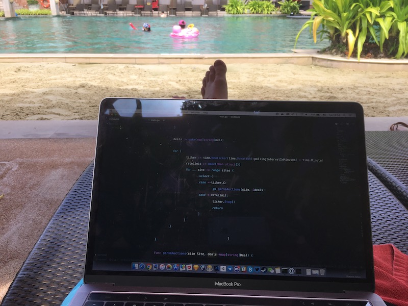 Coding at the pool